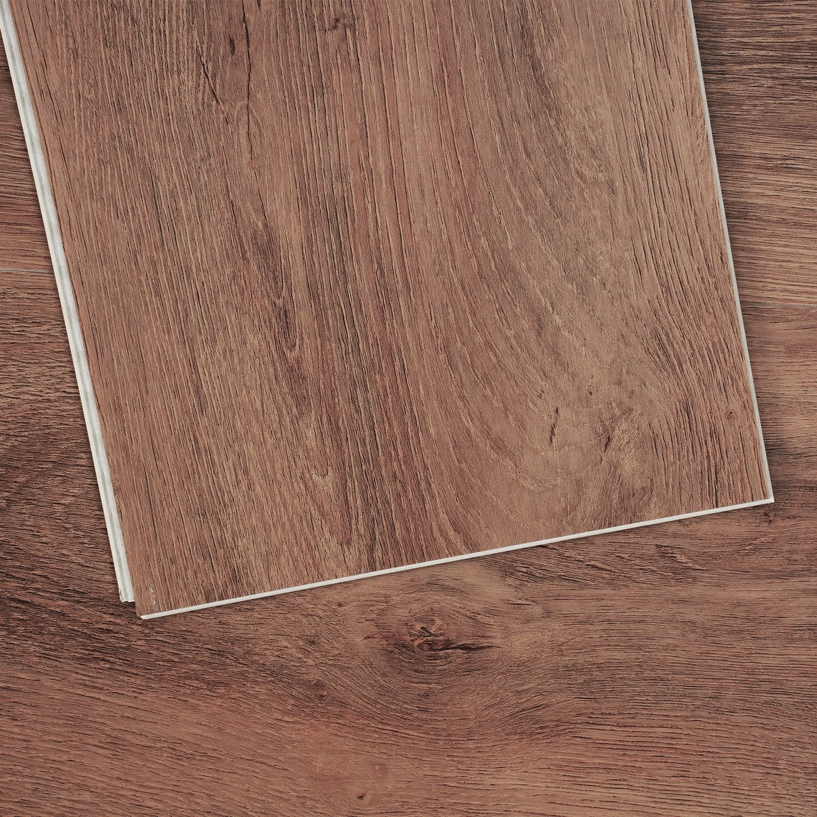 VEVOR Interlocking Vinyl Floor Tiles 10PCS 5.5mm Thick Deep Brown Wood Grain