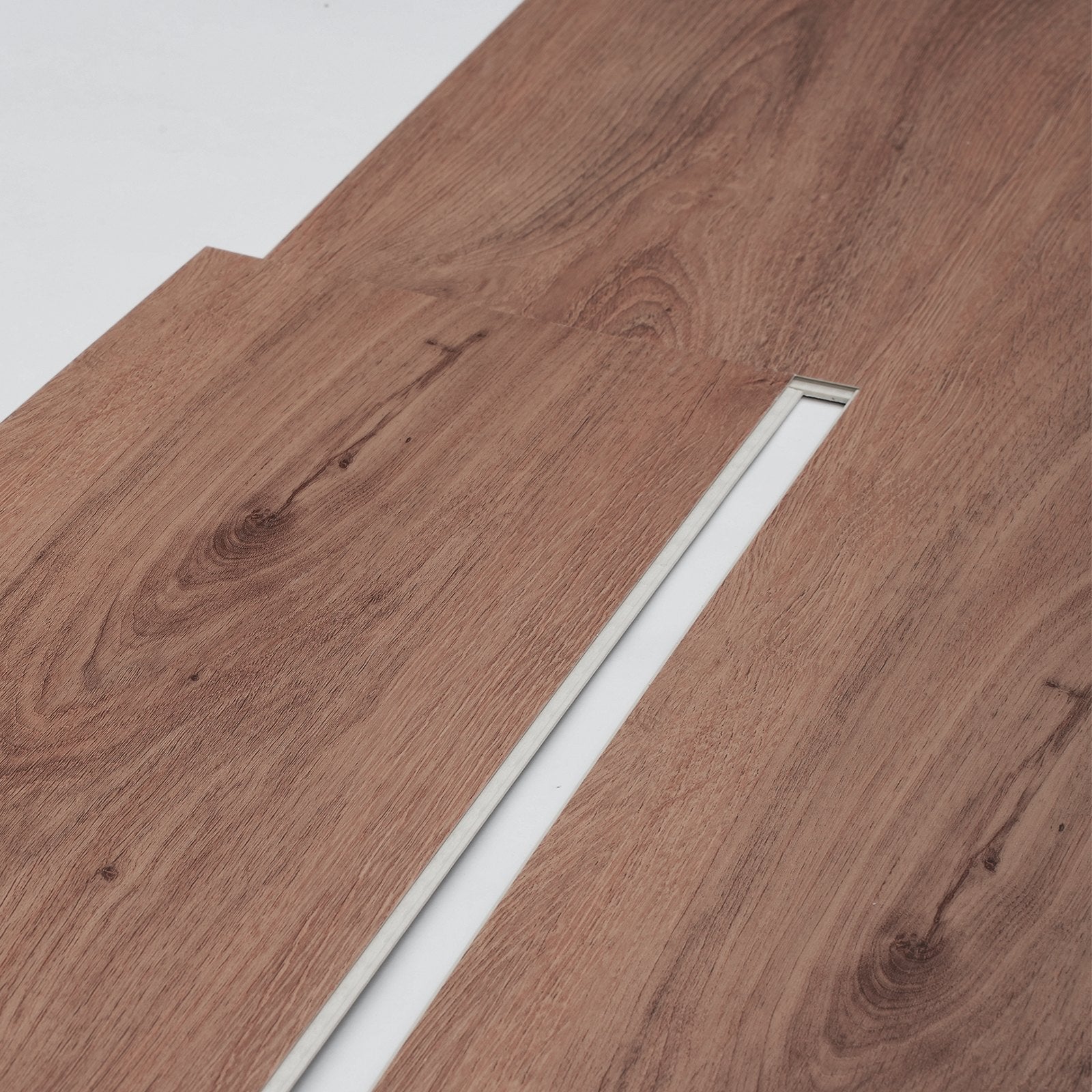 VEVOR Interlocking Vinyl Floor Tiles 10PCS 5.5mm Thick Deep Brown Wood Grain