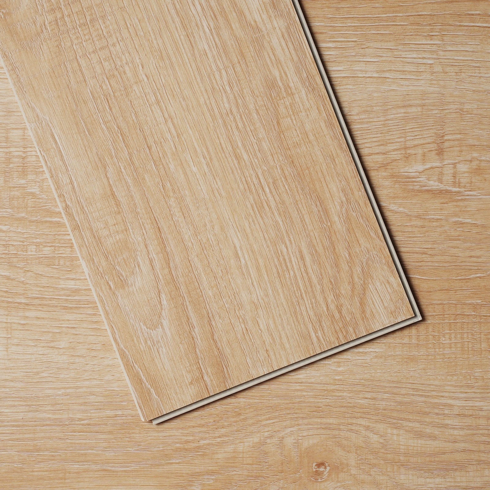 VEVOR Interlocking Vinyl Floor Tiles 48 x 7.3 inch, 10 Tiles 5.5mm Thick Snap Together, Natural Wood Grain DIY Flooring for Kitchen, Dining Room, Bedrooms & Bathrooms, Easy for Home Decor