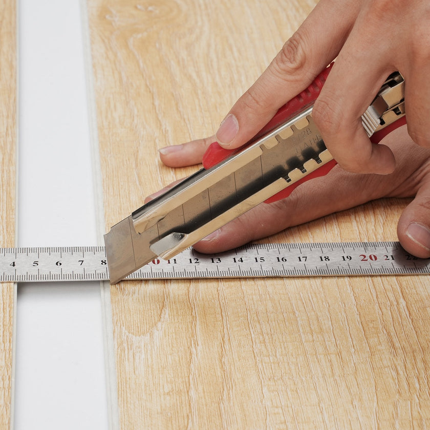 VEVOR Interlocking Vinyl Floor Tiles 48 x 7.3 inch, 10 Tiles 5.5mm Thick Snap Together, Natural Wood Grain DIY Flooring for Kitchen, Dining Room, Bedrooms & Bathrooms, Easy for Home Decor