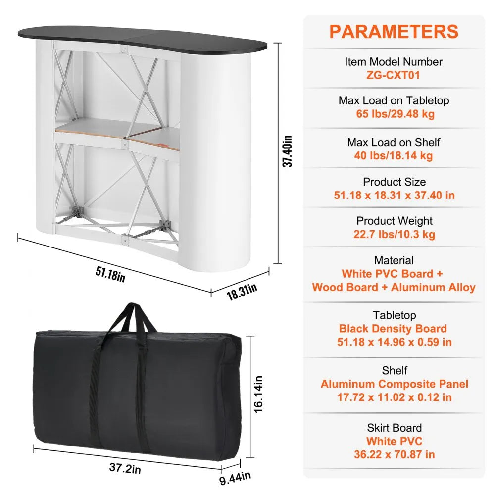 VEVOR Portable Tradeshow Podium Table, 51.18