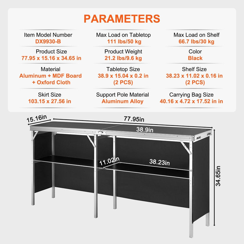VEVOR Portable Tradeshow Podium Table, 77.95