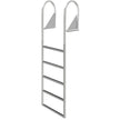 VEVOR Dock Ladders Flip Up, Dock Ladder with Rubber Mat, Swim Ladder Aluminum 5 Step, Each Step 21.5\