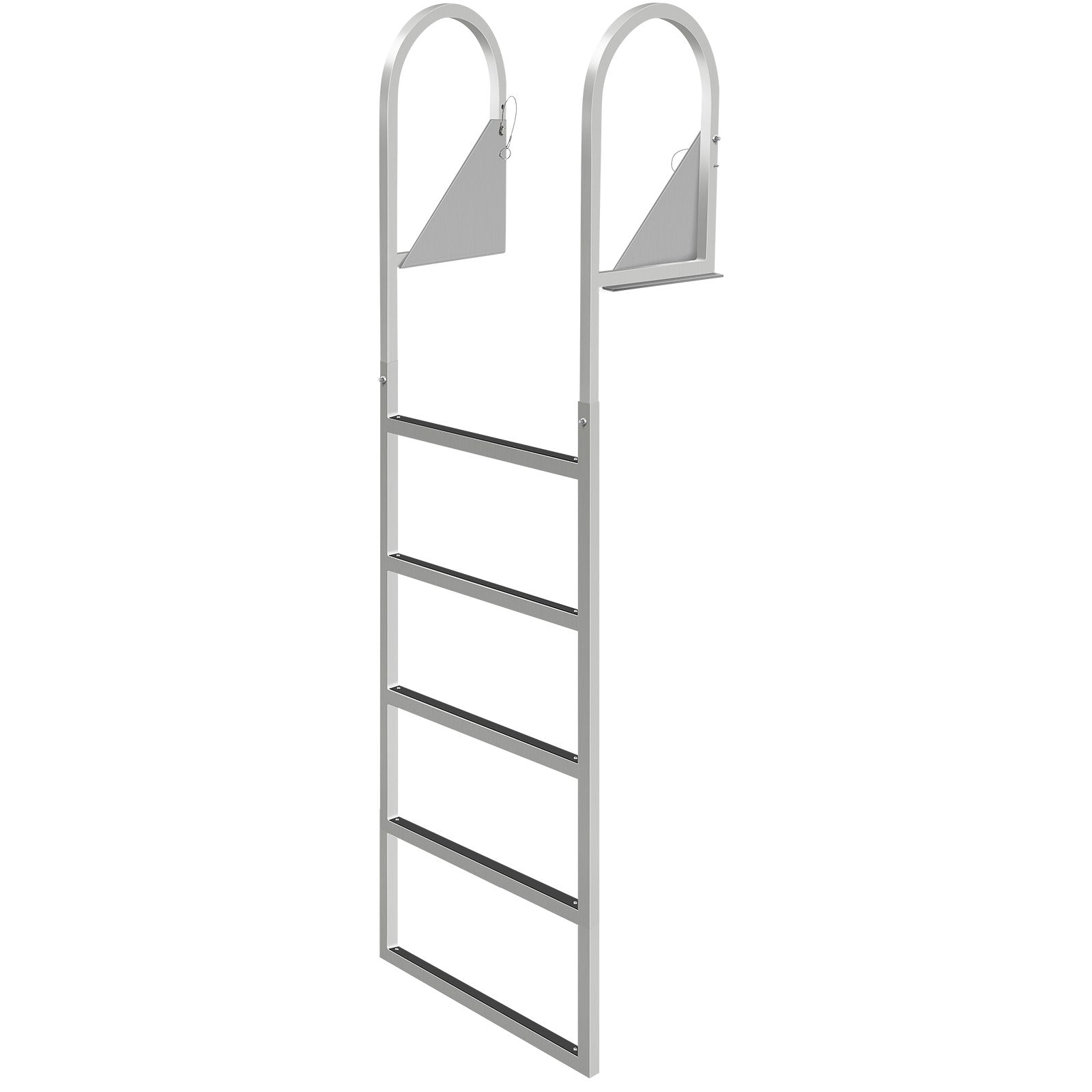 VEVOR Dock Ladders Flip Up, Dock Ladder with Rubber Mat, Swim Ladder Aluminum 5 Step, Each Step 21.5\