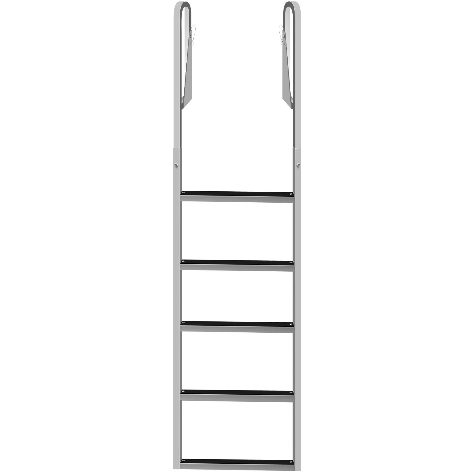 VEVOR Dock Ladders Flip Up, Dock Ladder with Rubber Mat, Swim Ladder Aluminum 5 Step, Each Step 21.5\