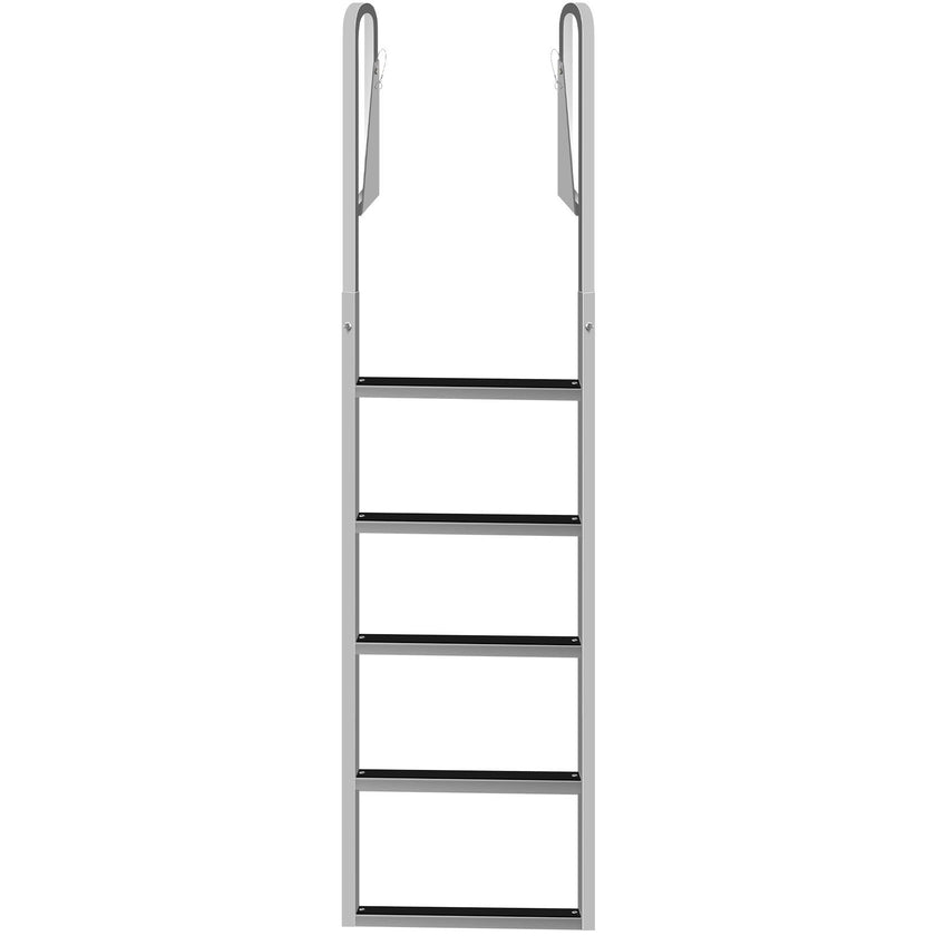 VEVOR Dock Ladders Flip Up, Dock Ladder with Rubber Mat, Swim Ladder Aluminum 5 Step, Each Step 21.5\