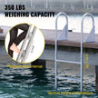 VEVOR Dock Ladders Flip Up, Dock Ladder with Rubber Mat, Swim Ladder Aluminum 5 Step, Each Step 21.5\