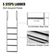 VEVOR Dock Ladders Flip Up, Dock Ladder with Rubber Mat, Swim Ladder Aluminum 5 Step, Each Step 21.5\
