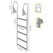 VEVOR Dock Ladders Flip Up, Dock Ladder with Rubber Mat, Swim Ladder Aluminum 5 Step, Each Step 21.5\