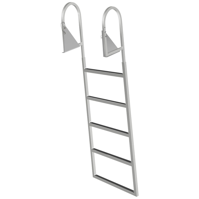 VEVOR Dock Ladders Flip Up, Dock Ladder with Rubber Mat, Swim Ladder Aluminum 5 Step, Each Step 21.5\