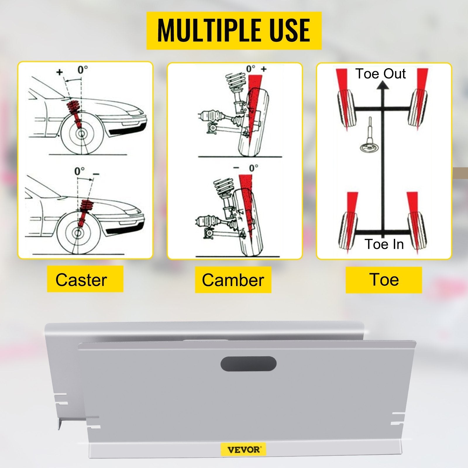 VEVOR Wheel Alignment Tool, Toe Plates without Probes, Aluminum Alloy Toe Alignment Plates, Double 16ft Tape Measures Alignment Tools Automotive, Wheel Alignment Tool Gauge Camber Caster