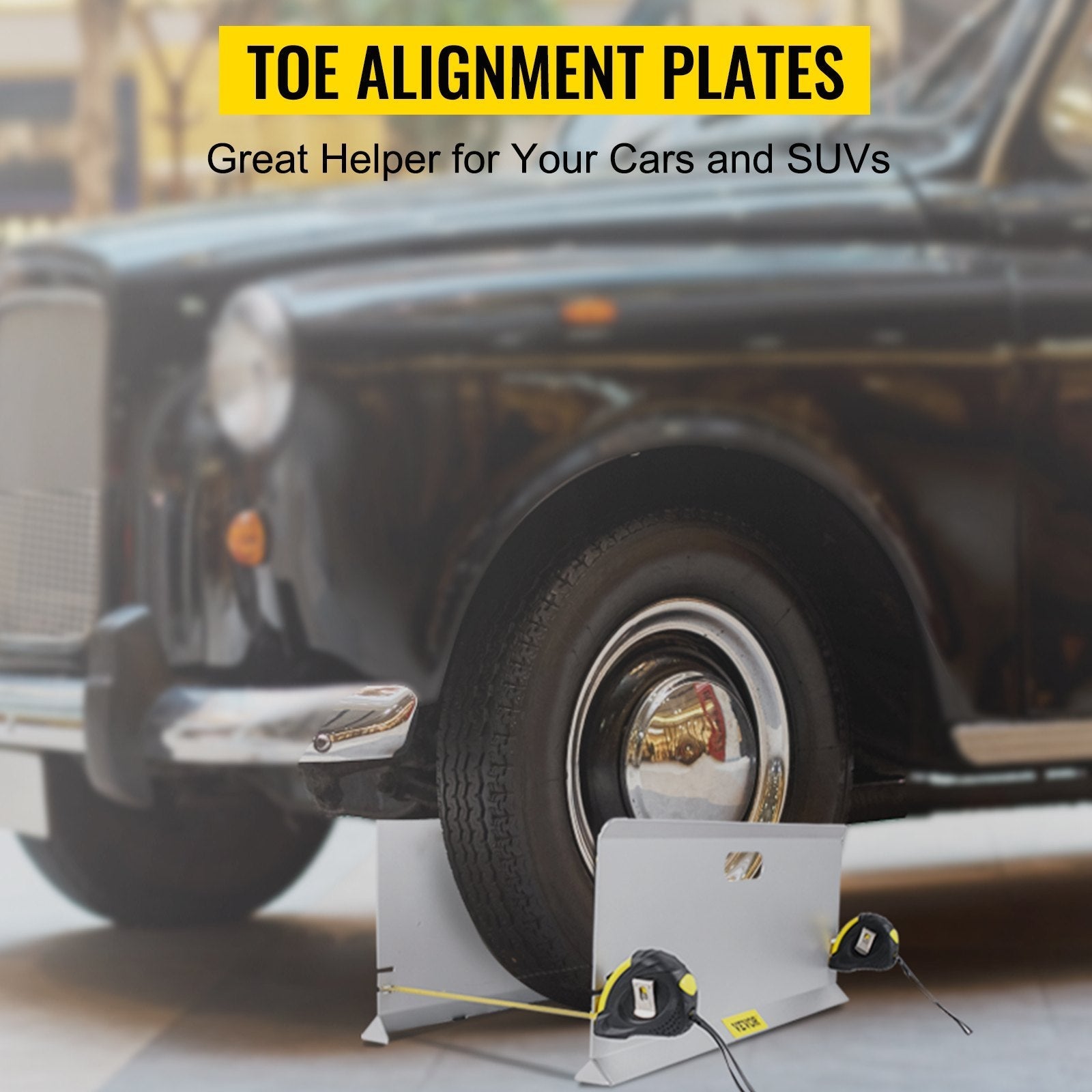 VEVOR Wheel Alignment Tool, Toe Plates without Probes, Aluminum Alloy Toe Alignment Plates, Double 16ft Tape Measures Alignment Tools Automotive, Wheel Alignment Tool Gauge Camber Caster