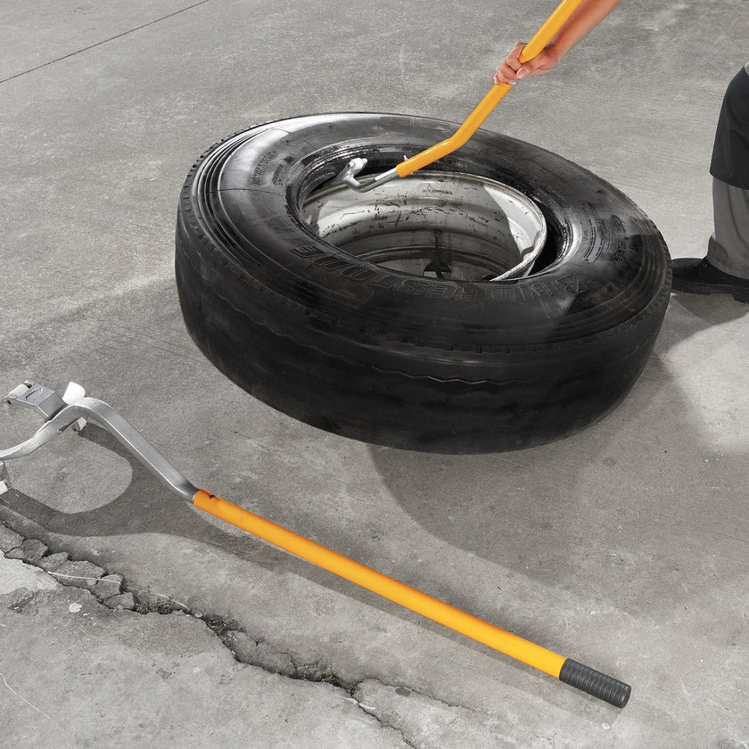 VEVOR Tire Mount Demount Tool, 22.5-24.5 inch Manual Steel Tire Changer Mount Demount Removal Tool, with Extra Bead Keeper, Tubeless Truck Bead Breaker, 3 PCS Tire Changing Tools, Orange