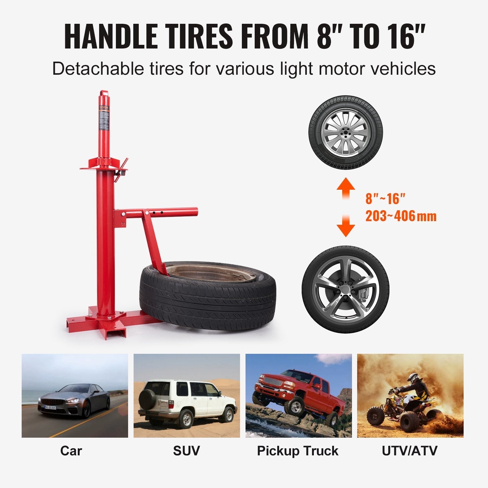 VEVOR Manual Tire Changer, Portable Hand Bead Breaker Mounting Tool for 8