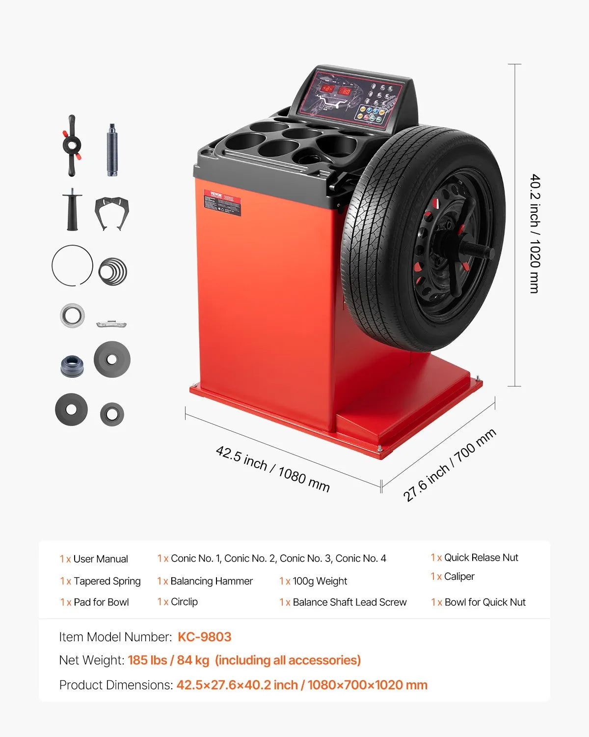 VEVOR Durable Tire Changer Machine Reinforced Tire Balancer with 18