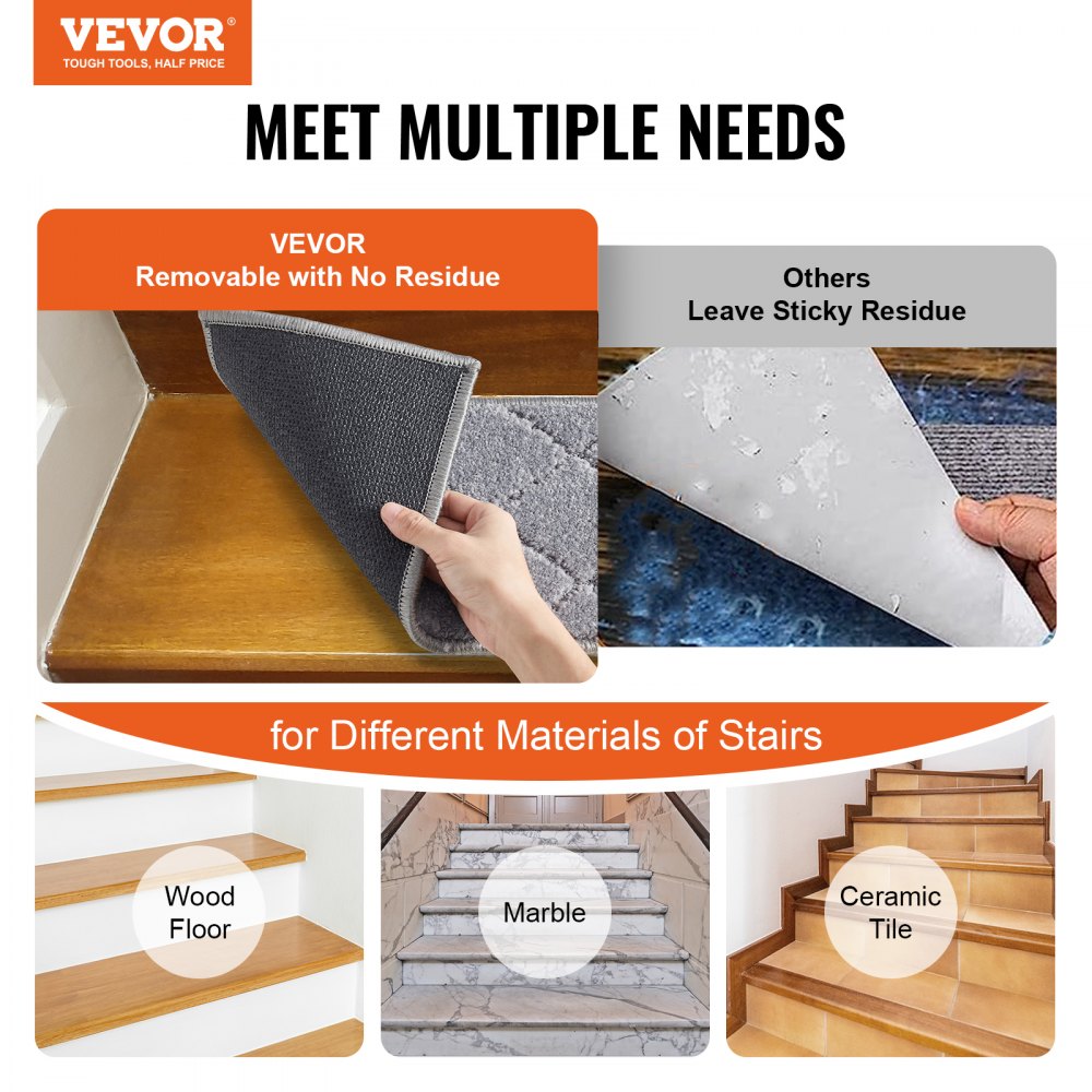 VEVOR Stair Treads, Stairs Carpet Non Slip 9