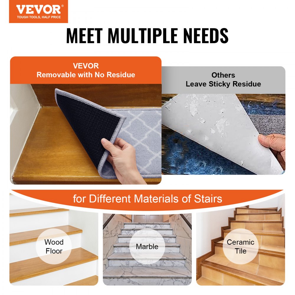 VEVOR Stair Treads, Stairs Carpet Non Slip 9