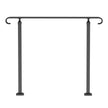 VEVOR Wrought Iron Handrail, Fit 2 or 3 Steps Outdoor Stair Railing, Adjustable Front Porch Hand Rail, Black Transitional Hand railings for Concrete Steps or Wooden Stairs with Installation Kit