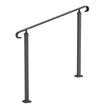 VEVOR Wrought Iron Handrail, Fit 2 or 3 Steps Outdoor Stair Railing, Adjustable Front Porch Hand Rail, Black Transitional Hand railings for Concrete Steps or Wooden Stairs with Installation Kit