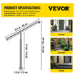 Outdoor Stair Railing Step Handrail 304 Stainless Steel 31.5x35.4