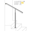 Outdoor Stair Railing Step Handrail 304 Stainless Steel 31.5x35.4