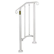VEVOR Wrought Iron Handrail Fits 1 or 2 Steps Handrail Picket #1 Outdoor Stair Rail with Installation Kit for Outdoor Steps Hand Rails Matte White