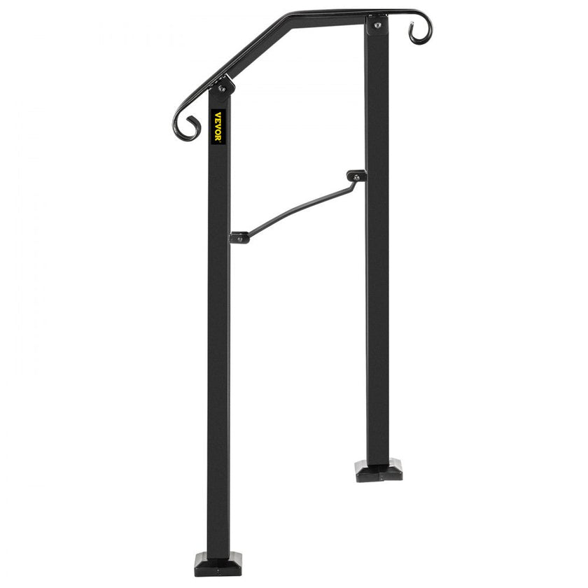 Fits 1 Step Handrail Arch #1 Matte Black Iron Powder Coating Brick Steps