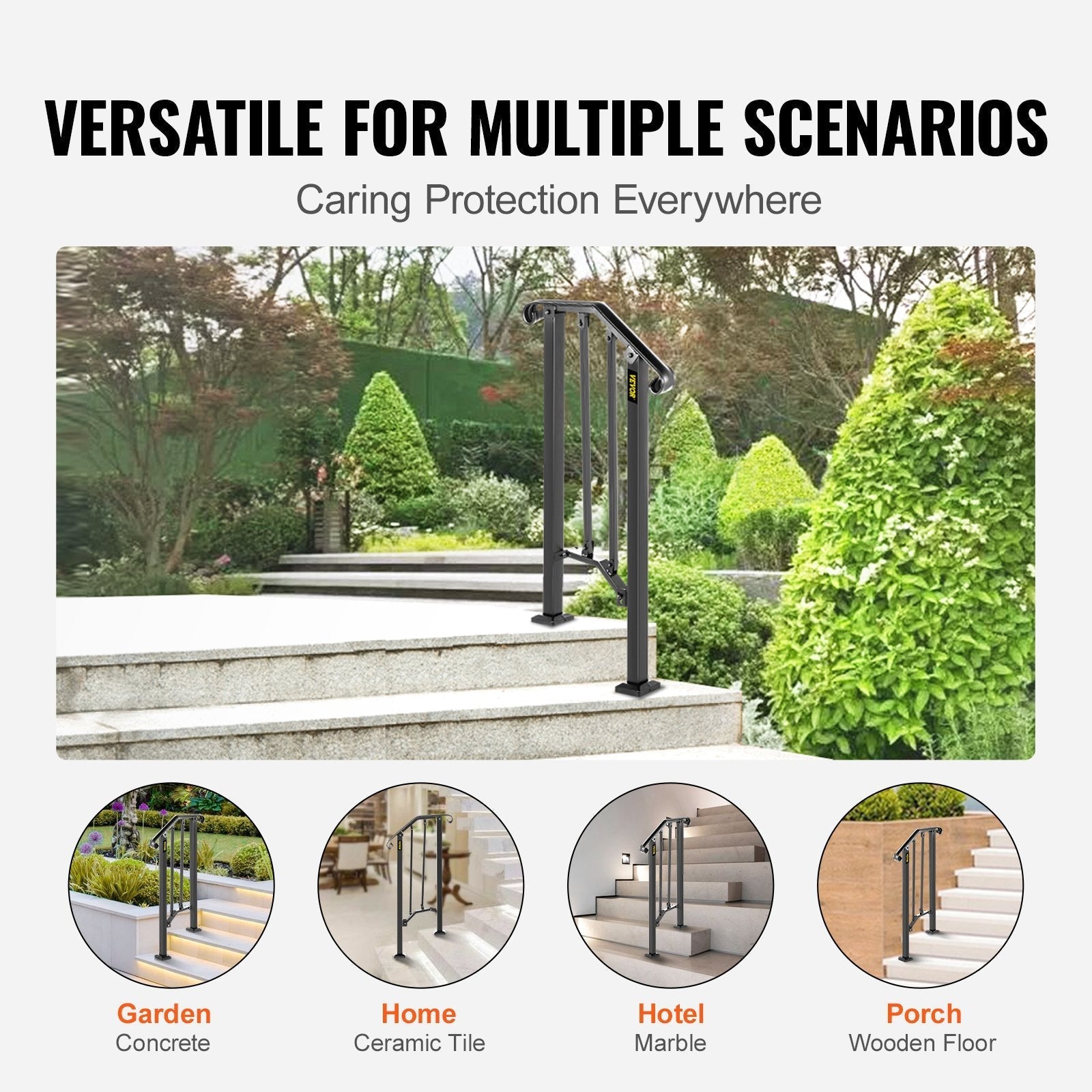 Fits 1 Or 2 Steps Handrail #1 Matte Black Brick Steps Hotels Paver Steps