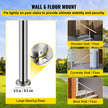 VEVOR Step Handrail 304 Stainless Steel Stair Railing 3-4 Step for Indoor and Outdoor Adjustable Metal Hand Rails for Steps, 59x35.4 Inch, Silver