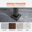 VEVOR Handrail Arch #2 Fits 2 or 3 Steps Matte Black Stair Rail Wrought Iron Handrail Black Transitional Hand railings for Concrete Steps or Wooden Stairs with Installation Kit