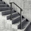 VEVOR Handrail Arch #2 Fits 2 or 3 Steps Matte Black Stair Rail Wrought Iron Handrail Black Transitional Hand railings for Concrete Steps or Wooden Stairs with Installation Kit