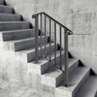 VEVOR Handrail Picket #2 Fits 2 or 3 Steps Matte Black Stair Rail Wrought Iron Handrail Black Transitional Hand railings for Concrete Steps or Wooden Stairs with Installation Kit