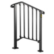 VEVOR Handrail Picket #2 Fits 2 or 3 Steps Matte Black Stair Rail Wrought Iron Handrail Black Transitional Hand railings for Concrete Steps or Wooden Stairs with Installation Kit