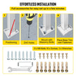 VEVOR 3-Step Handrails for Outdoor Steps Fits 1 or 3 Steps Matte White Stair Rail Wrought Iron Handrail with Installation Kit Hand Rails for Outdoor Step