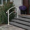 VEVOR 3-Step Handrails for Outdoor Steps Fits 1 or 3 Steps Matte White Stair Rail Wrought Iron Handrail with Installation Kit Hand Rails for Outdoor Step