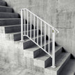 VEVOR Fit 3 or 4 Steps Outdoor Stair Railing, Handrails for Outdoor Steps, Picket#3 Wrought Iron Handrail, Flexible Porch Railing, White Transitional Handrails for Concrete Steps or Wooden Stairs