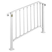 VEVOR Fit 3 or 4 Steps Outdoor Stair Railing, Handrails for Outdoor Steps, Picket#3 Wrought Iron Handrail, Flexible Porch Railing, White Transitional Handrails for Concrete Steps or Wooden Stairs