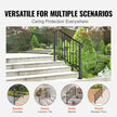 VEVOR Handrails for Outdoor Steps, Fit 3 or 4 Steps Outdoor Stair Railing, Picket#3 Wrought Iron Handrail, Flexible Porch Railing, Black Transitional Handrails for Concrete Steps or Wooden Stairs