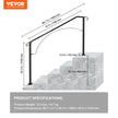 VEVOR Handrails for Outdoor Steps, Fit 4 or 5 Steps Outdoor Stair Railing, Arch#4 Wrought Iron Handrail, Flexible Porch Railing, Black Transitional Handrails for Concrete Steps or Wooden Stairs