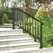 VEVOR Handrails for Outdoor Steps, Fit 4 or 5 Steps Outdoor Stair Railing, Picket#4 Wrought Iron Handrail, Flexible Porch Railing, Black Transitional Handrails for Concrete Steps or Wooden Stairs