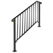 VEVOR Handrails for Outdoor Steps, Fit 4 or 5 Steps Outdoor Stair Railing, Picket#4 Wrought Iron Handrail, Flexible Porch Railing, Black Transitional Handrails for Concrete Steps or Wooden Stairs