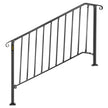 VEVOR Handrails for Outdoor Steps, Fit 4 or 5 Steps Outdoor Stair Railing, Picket#4 Wrought Iron Handrail, Flexible Porch Railing, Black Transitional Handrails for Concrete Steps or Wooden Stairs