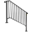 VEVOR Handrails for Outdoor Steps, Fit 4 or 5 Steps Outdoor Stair Railing, Picket#4 Wrought Iron Handrail, Flexible Porch Railing, Black Transitional Handrails for Concrete Steps or Wooden Stairs