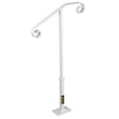 Single Post Handrail Handrail Wrought Iron Fits 1 or 2 Steps Matte White