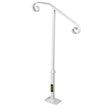 Single Post Handrail Handrail Wrought Iron Fits 1 or 2 Steps Matte White