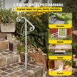 VEVOR Handrails for Outdoor Steps, Fit 1 or 2 Steps Outdoor Stair Railing, Single Post Wrought Iron Handrail Flower Design, White Porch Railings for Concrete Steps or Wooden Stairs Without Base