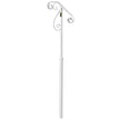 VEVOR Handrails for Outdoor Steps, Fit 1 or 2 Steps Outdoor Stair Railing, Single Post Wrought Iron Handrail Flower Design, White Porch Railings for Concrete Steps or Wooden Stairs Without Base