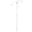 VEVOR Handrails for Outdoor Steps, Fit 1 or 2 Steps Outdoor Stair Railing, Single Post Wrought Iron Handrail Flower Design, White Porch Railings for Concrete Steps or Wooden Stairs Without Base