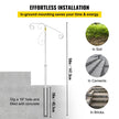 VEVOR Single Post Handrail Wrought Iron Post Mount Step Grab Supports in Ground Long Post Fits 1 or 2 Steps Grab Rail Single Post Railing