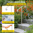 VEVOR Single Post Handrail Wrought Iron Post Mount Step Grab Supports in Ground Long Post Fits 1 or 2 Steps Grab Rail Single Post Railing